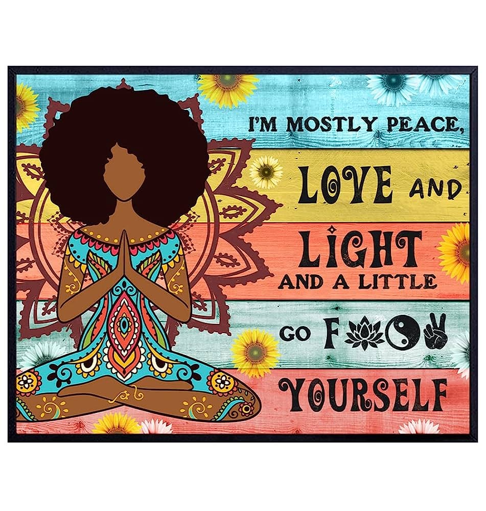 Amazon.com: African American Women Wall Art - Afrocentric Black Art - Boho  Bohemian Zen Meditation Room Decor- Hippie Wall Art Poster - New Age Yoga  Gifts - Inspirational Spiritual Motivational Quotes Sayings : Handmade  Products