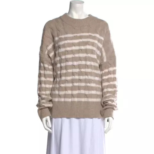 NWOT La Ligne Oversized Cable Knit Wool Cashmere Chunky Pullover Sweater L - Picture 1 of 8