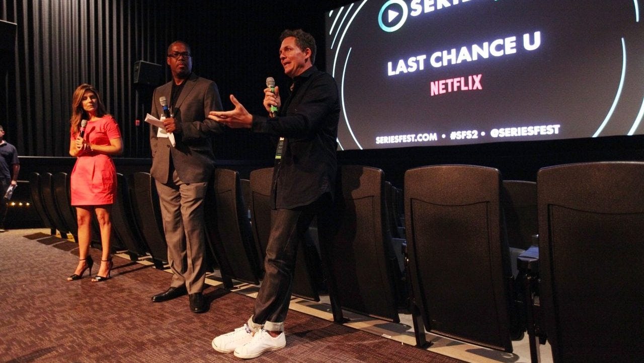 Brittany Wagner, Jerry Bembry, and Gregory Whiteley speak after a screening of Netflix's "Last Chance U"