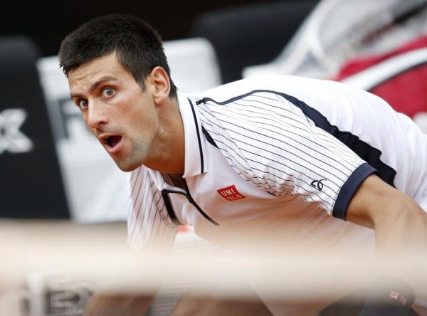 novak djokovic glimpses david ferrer master balls 2015 miami open 2015