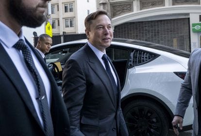 Elon Musk, consejero delegado de Tesla, este martes tras declarar en un juzgado de San Francisco.