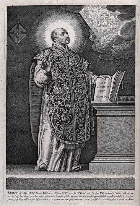 Saint Ignatius of Loyola. Engraving by E. Dubois after P.P. Rubens ...