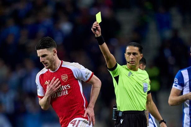Why Declan Rice could miss Arsenal's Champions League quarter-finals after  Porto defeat - Tom Canton - football.london