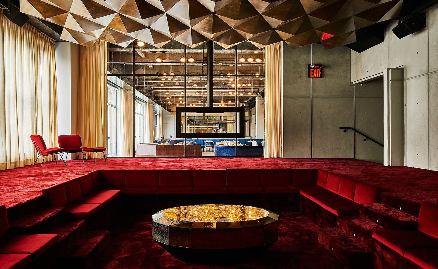 Special entry: Spring Place reveals members-only live/work space in NY | Sunken  living room, Spring studios, Work space