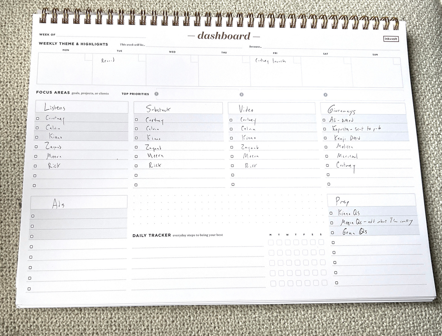 Dashboard planner.