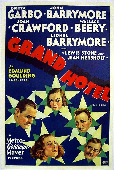 Cartaz antigo do filme Grand Hotel.
