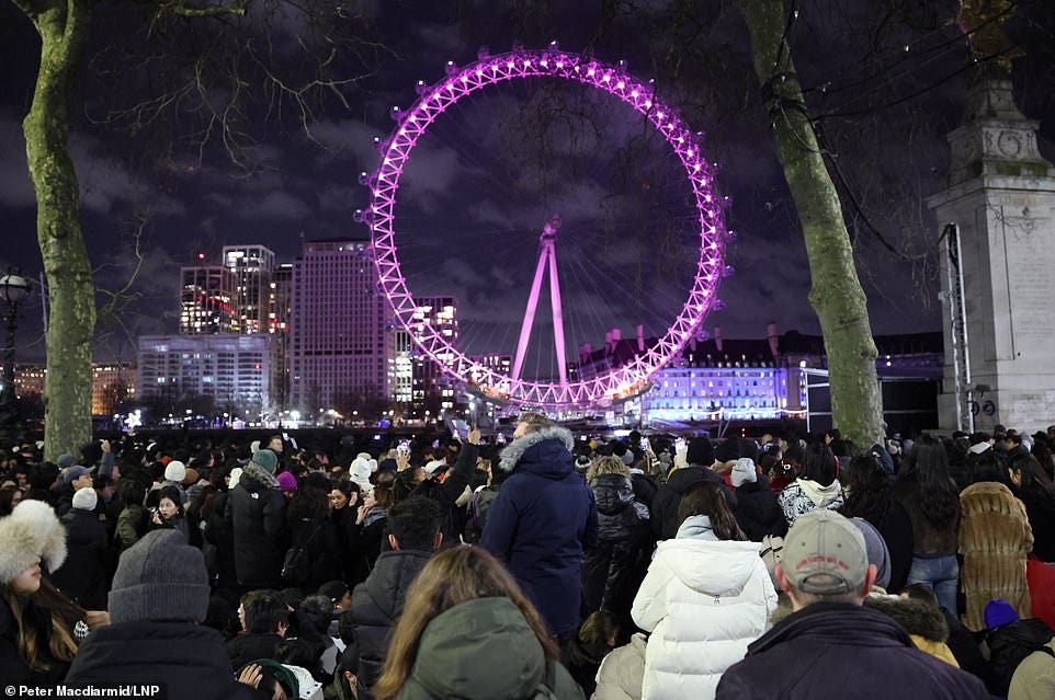 LONDON: Revellers gather on Embankment in central London ahead of New Year's Eve fireworks