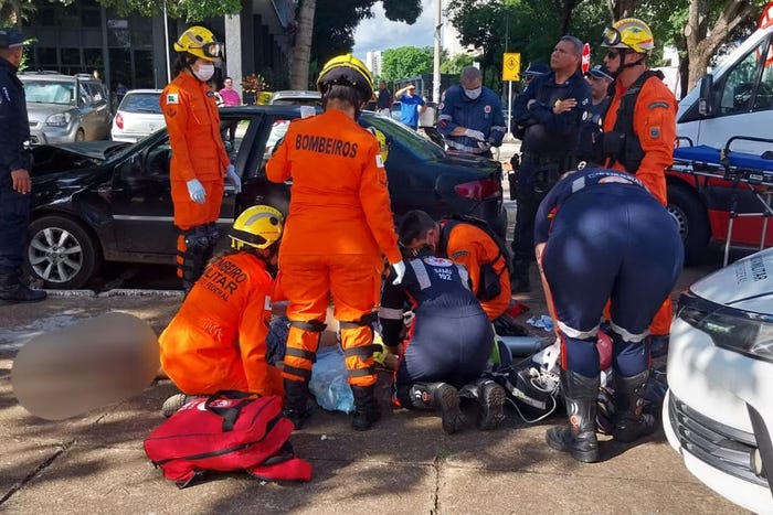 Imagem colorida de acidente de trânsito no DF