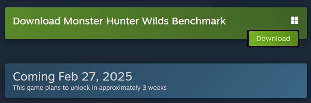 Screenshot from Monster Hunter Wilds steam page