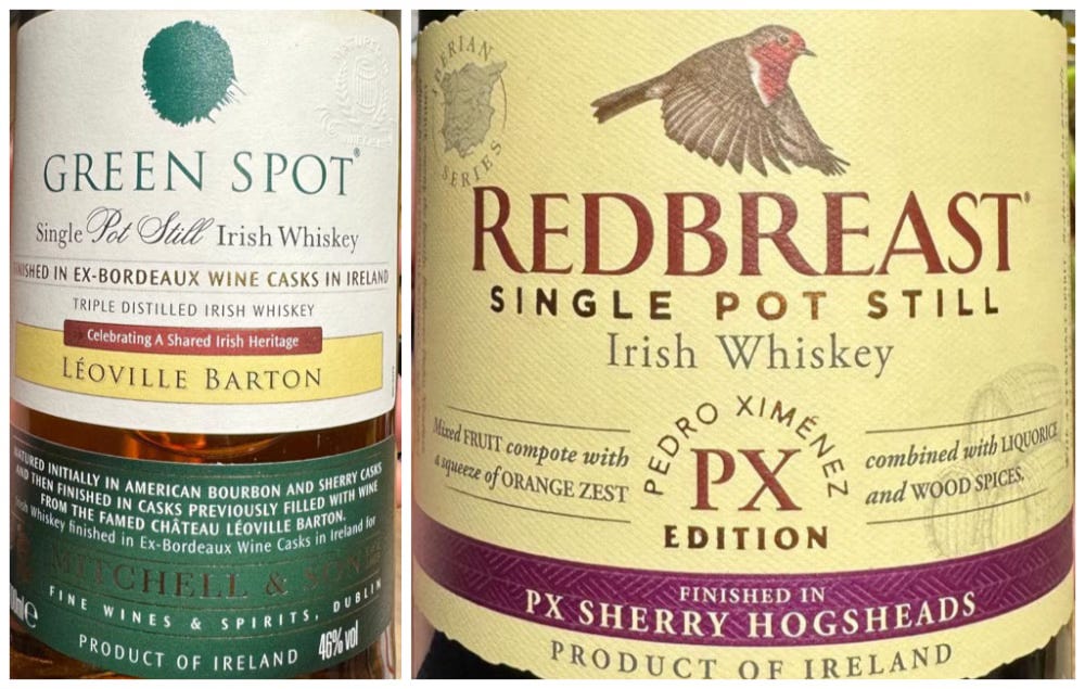 Two whiskey labels