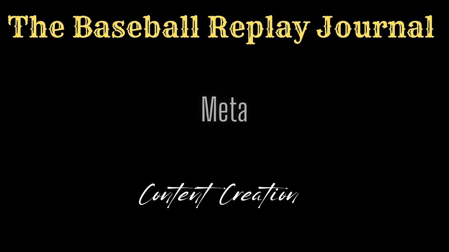 Baseball Replay Journal Meta