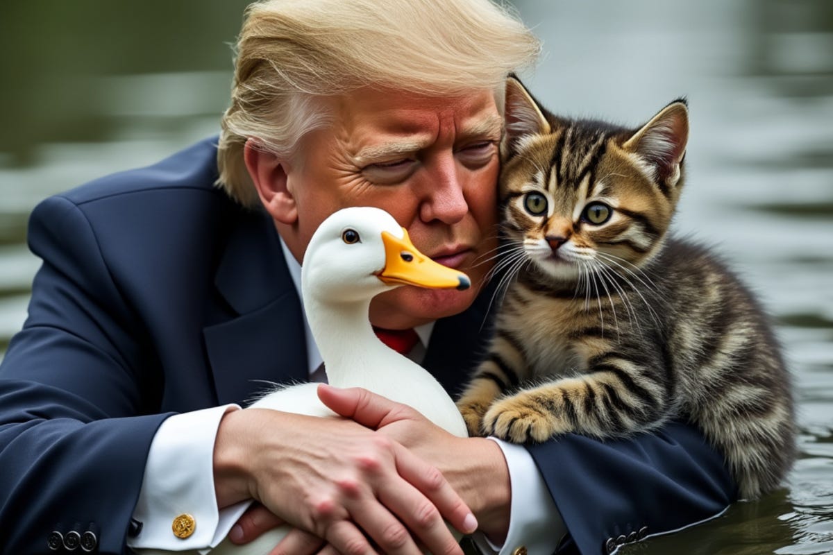 Trump, cat, duck