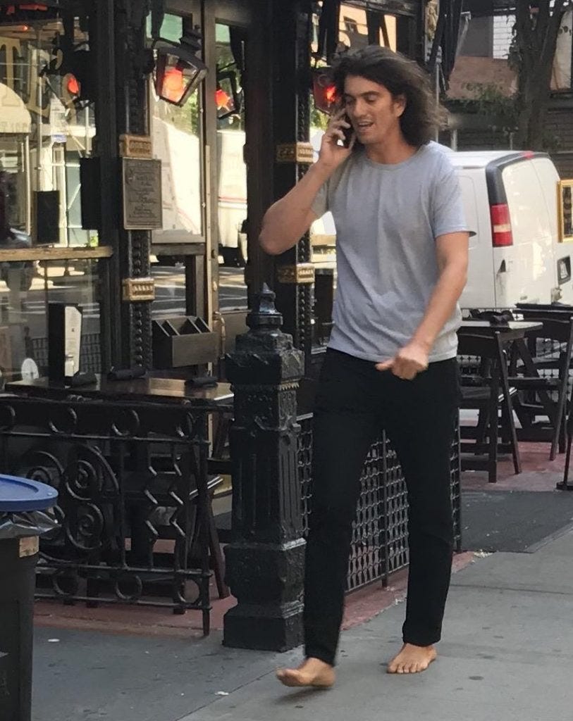 m on X: "this photo of adam neumann walking barefoot in nyc ...