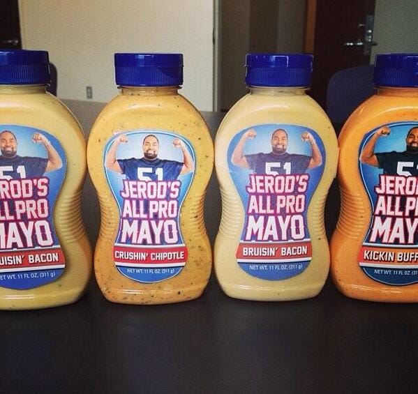 Inky Johnson on X: "Proud of my brother Jerod Mayo and his wife @MrsMayo51  for coming out with their own Mayonnaise. WOWWW#Blessed  http://t.co/sW4Qznu6Kq" / X