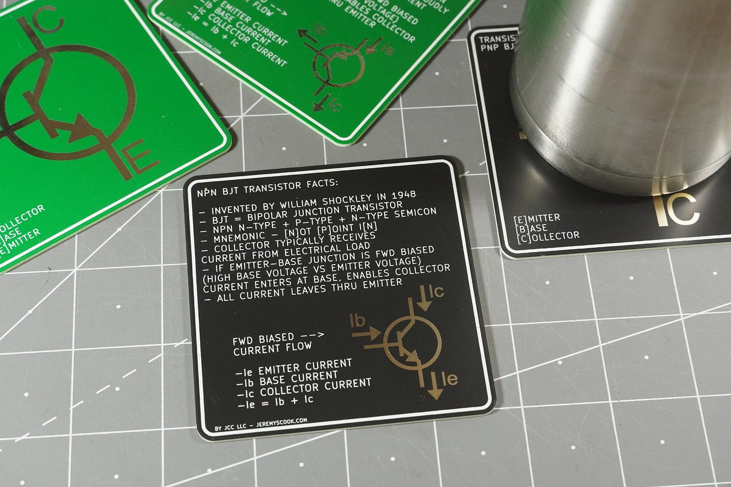 Transistor Diagram & Facts PCB Coaster [NPN, PNP]