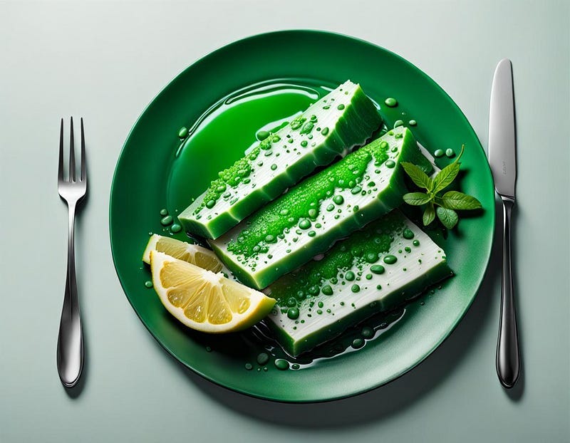 Green salad on a plate, with fork and knife