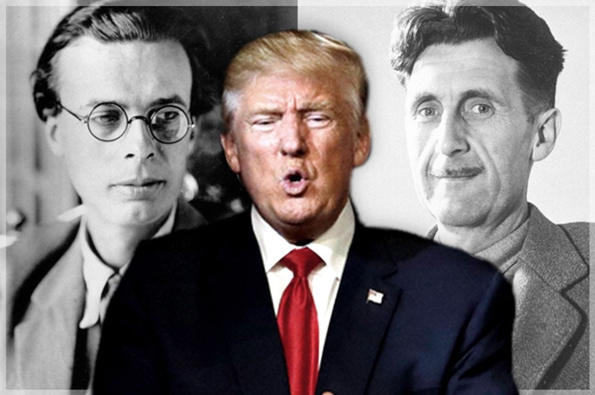 Aldous Huxley; George Orwell; Donald Trump (AP/John Locher) Aldous Huxley; George Orwell; Donald Trump (AP/John Locher)