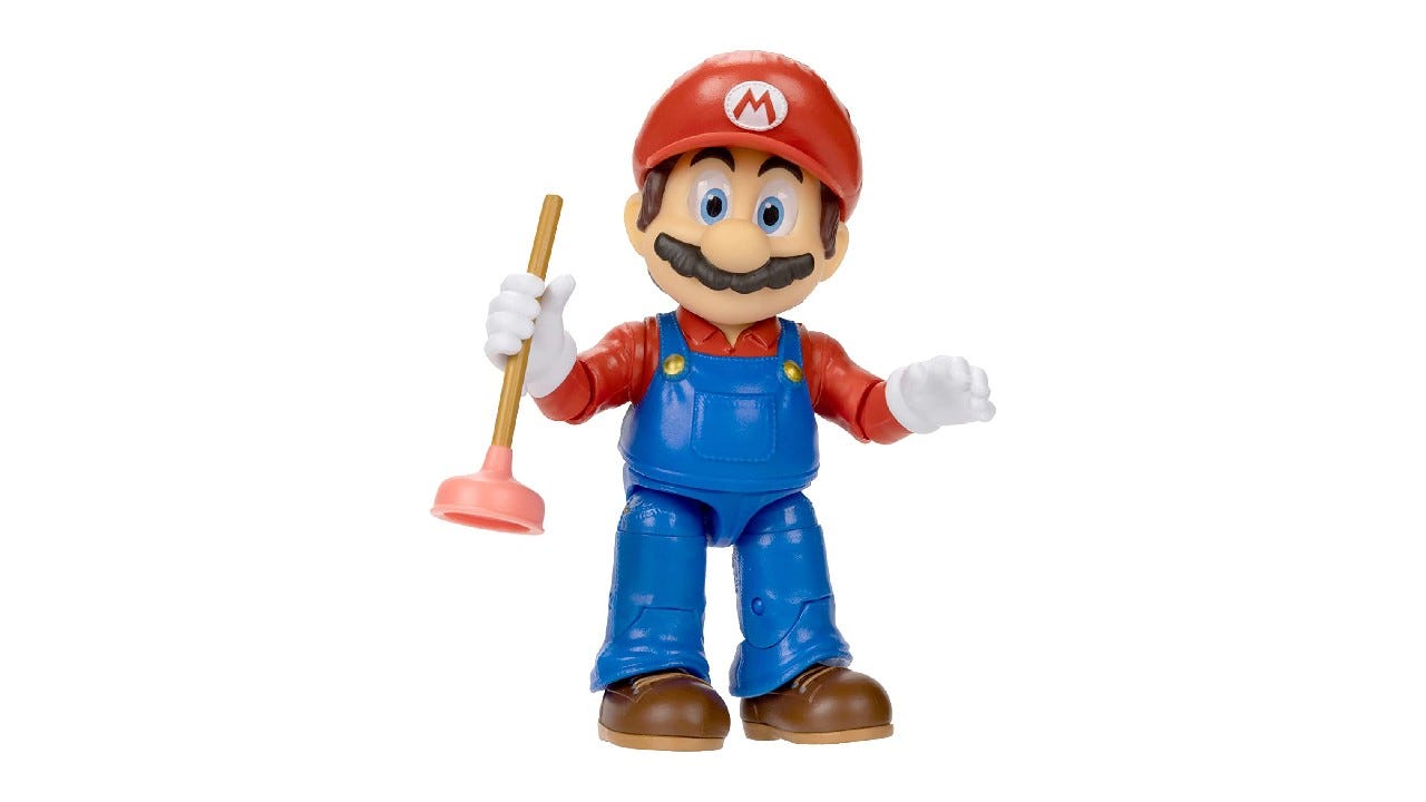 Super Mario Bros. Movie Mario Figure with Plunger