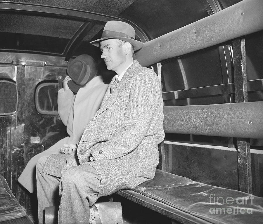 Alger Hiss Bound For Jail In Federal Van by Bettmann