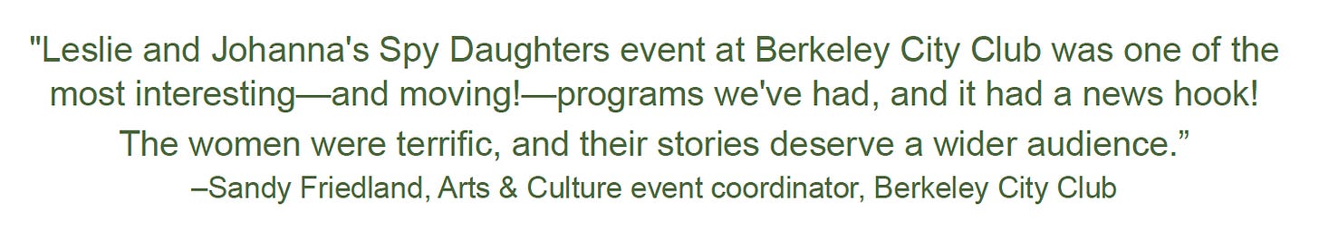 Quoted endorsement from the Arts & Culture coordinator for Berkeley City Club