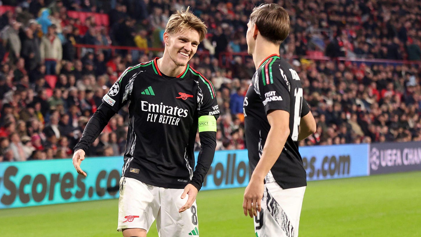 PSV Eindhoven 1-7 Arsenal: Martin Odegaard on Champions League win - BBC  Sport