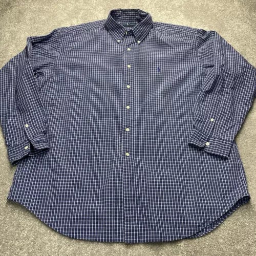 Vintage Polo Ralph Lauren Button Down Shirt Men's XL Blake Plaid Preppy Pony - Picture 2 of 5