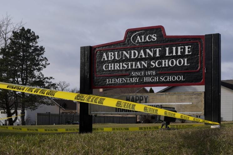 Police tape is seen outside the Abundant Life Christian School Tuesday, Dec. 17, 2024 in Madison, Wisconsin