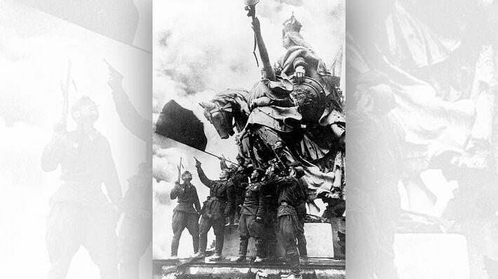 Red Army soldiers in the Reichstag