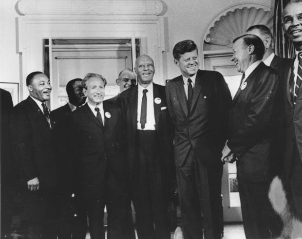 I leader dei diritti civili incontrano John F. Kennedy