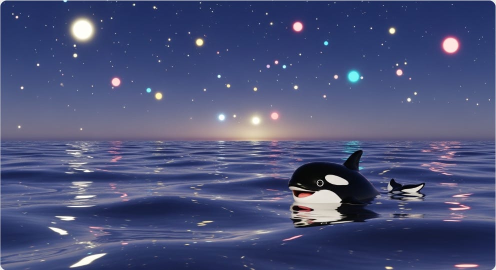 Whisk result for an orca swimning in the ocean