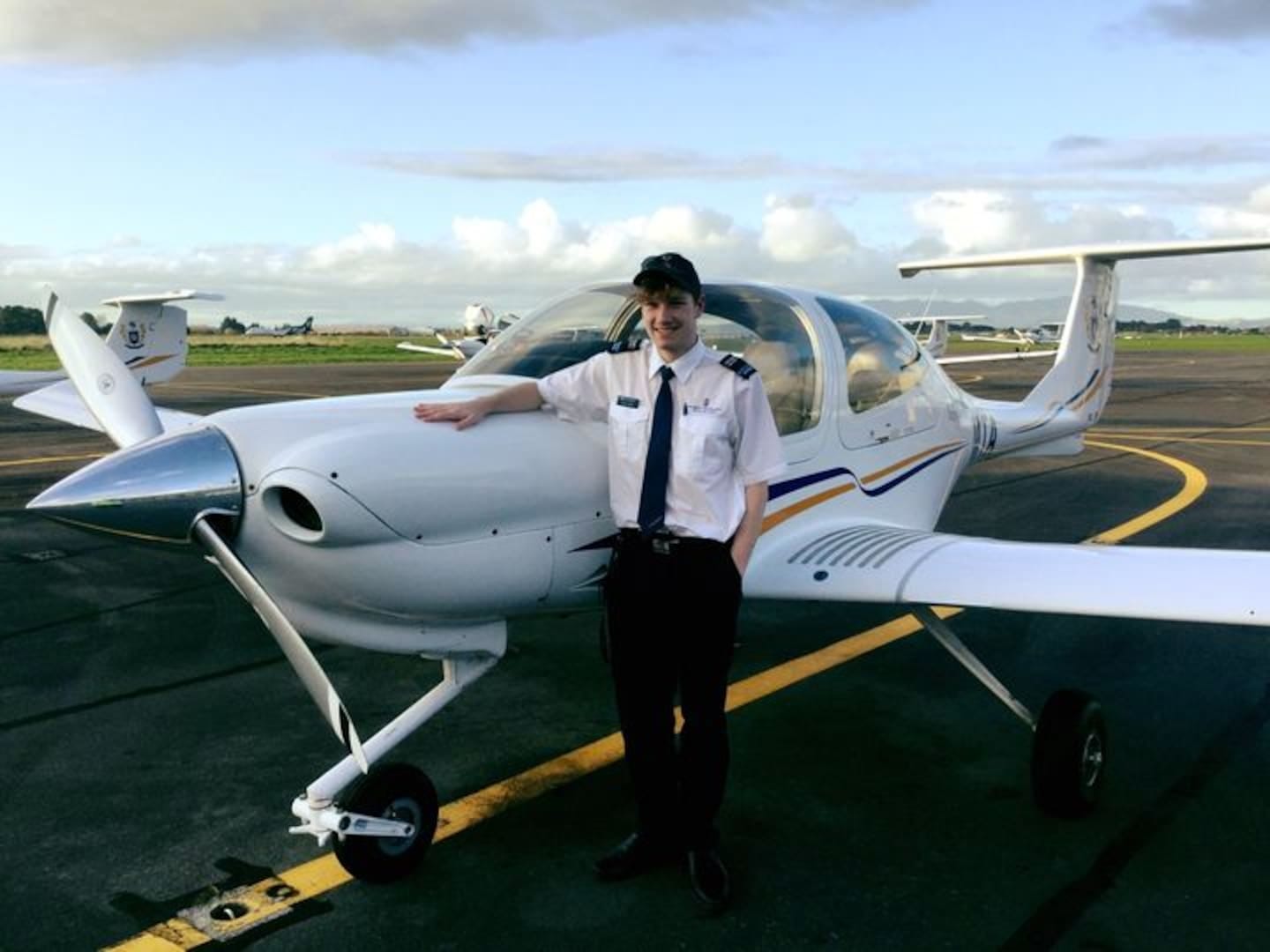 Adam Snell, pictured in New Zealand, died after his plane crashed on a sheep farm in the Australian outback.