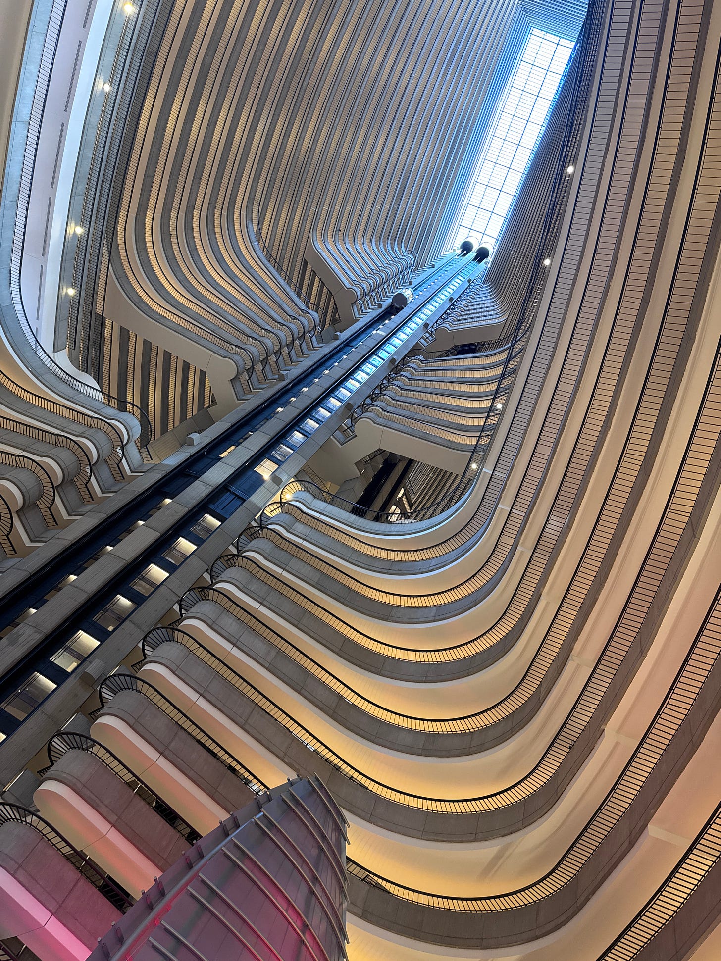 Staring into the sky at the Atlanta Marriott Marquis