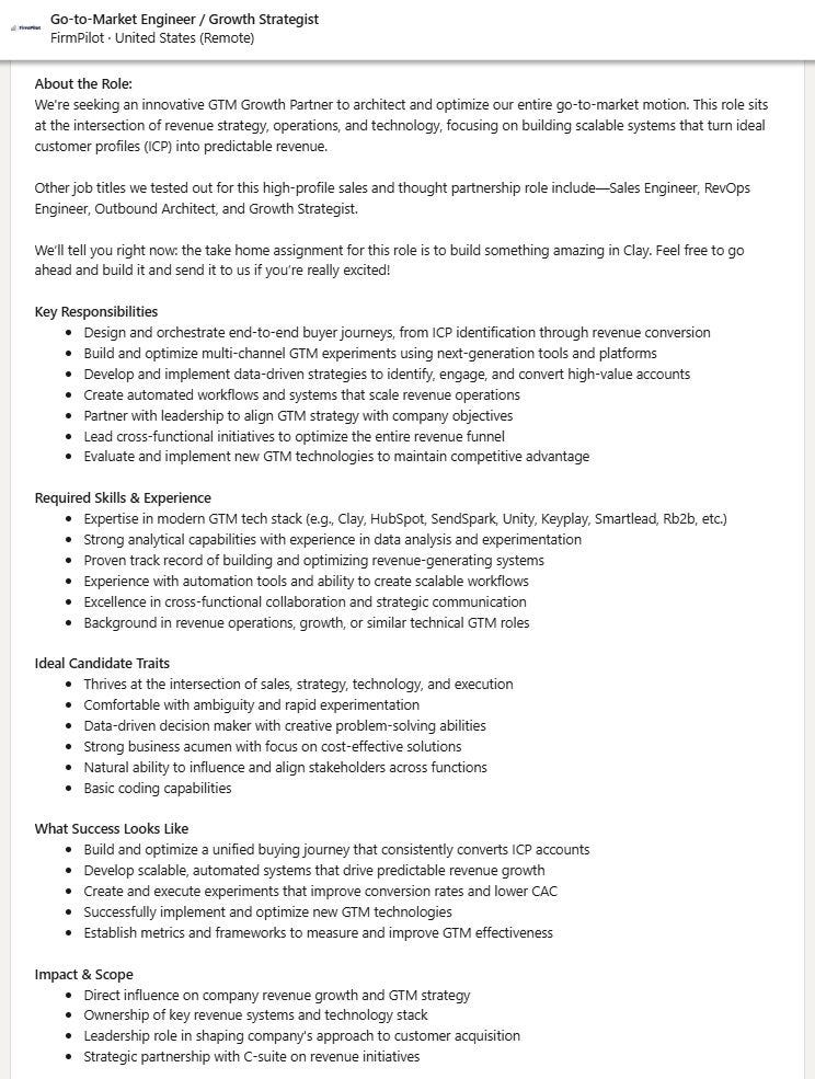 GTM engineer role