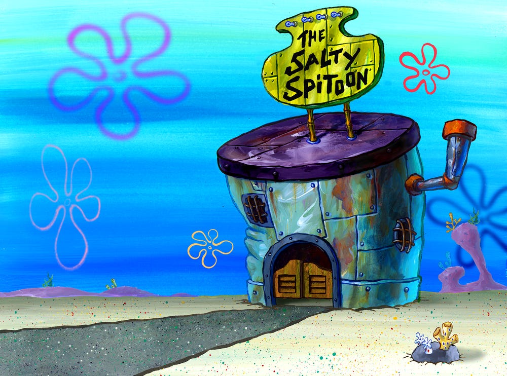 Exterior of The Salty Spitoon, a bar on SpongeBob.