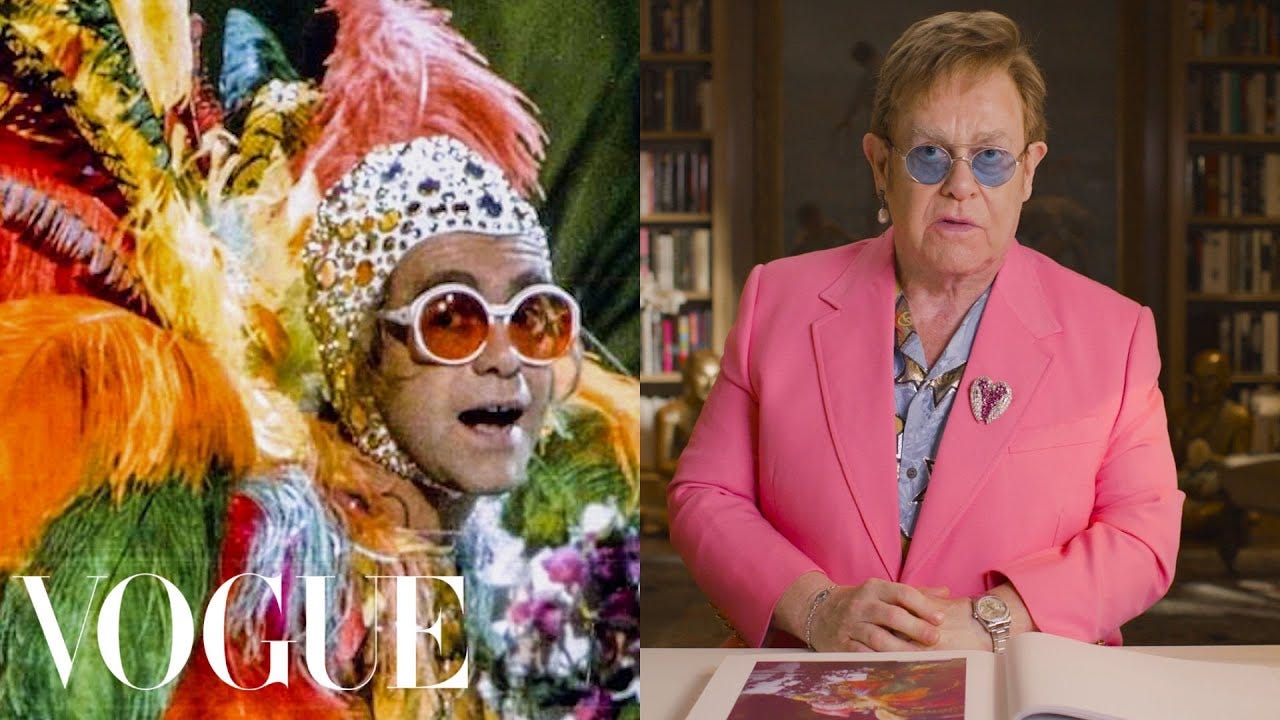 Elton John Breaks Down 14 Looks From 1968 to Now | Life in Looks | Vogue