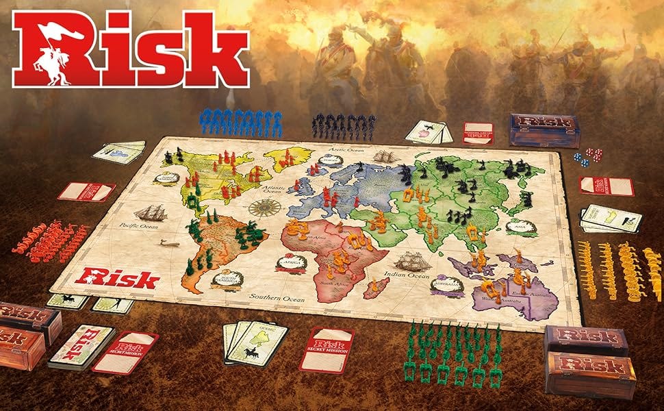 Amazon.com: Risk Board Game, Strategy Games for 2-5 Players, Strategy Board  Games for Teens, Adults, and Family, War Games, Ages 10 and Up : Hasbro:  Toys & Games