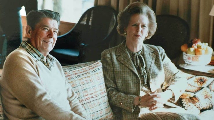 Ronald Reagan ve Margaret Thatcher, 1984.