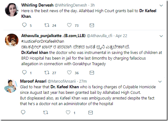 Muslim handles backing Kafeel