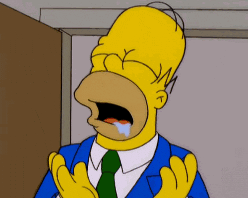Meme of Homer Simpson drooling, used to illustrate investor temptation to re-enter United Rentals (URI) if valuation becomes attractive again — part of a deep dive stock analysis exploring why the author sold despite long-term admiration for the company.
