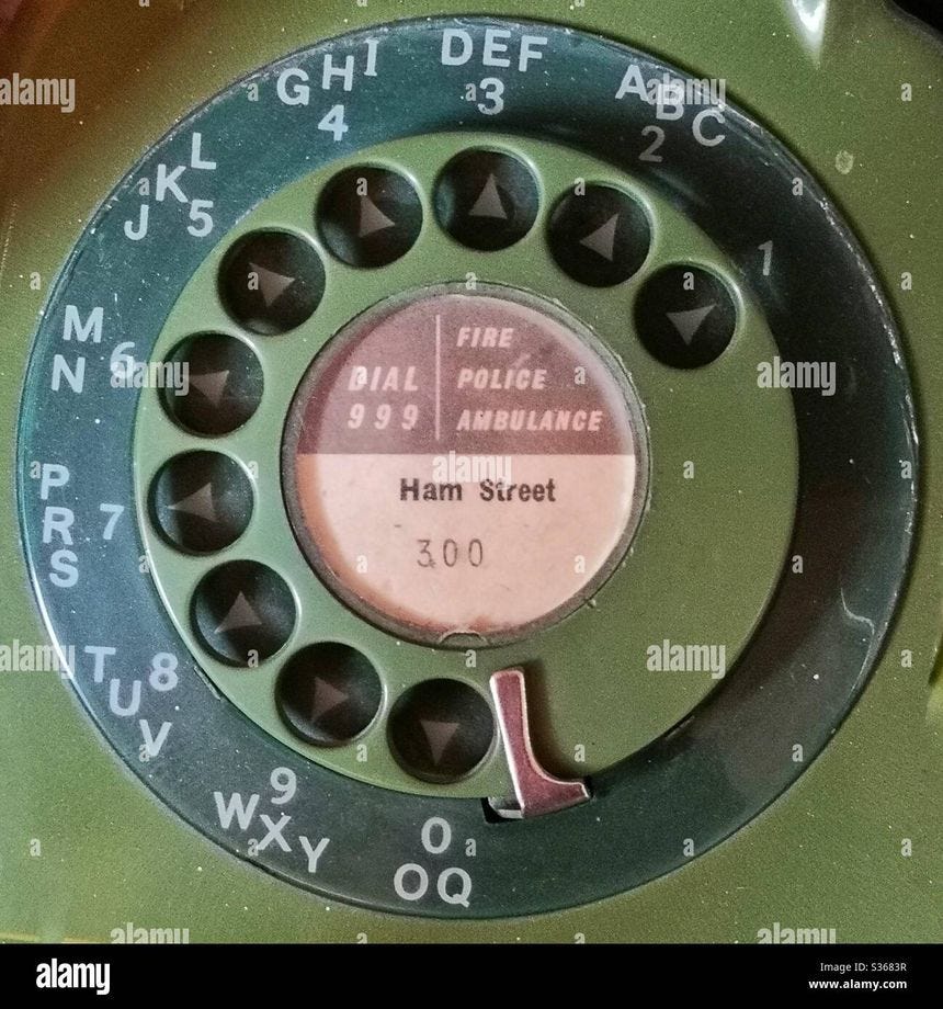 Dial of 1960s British telephone - Stock Image