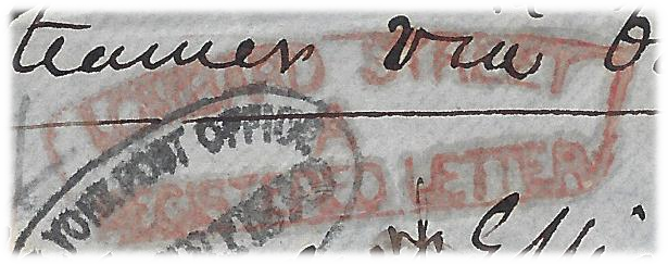 Lombard Street Registered Letter marking