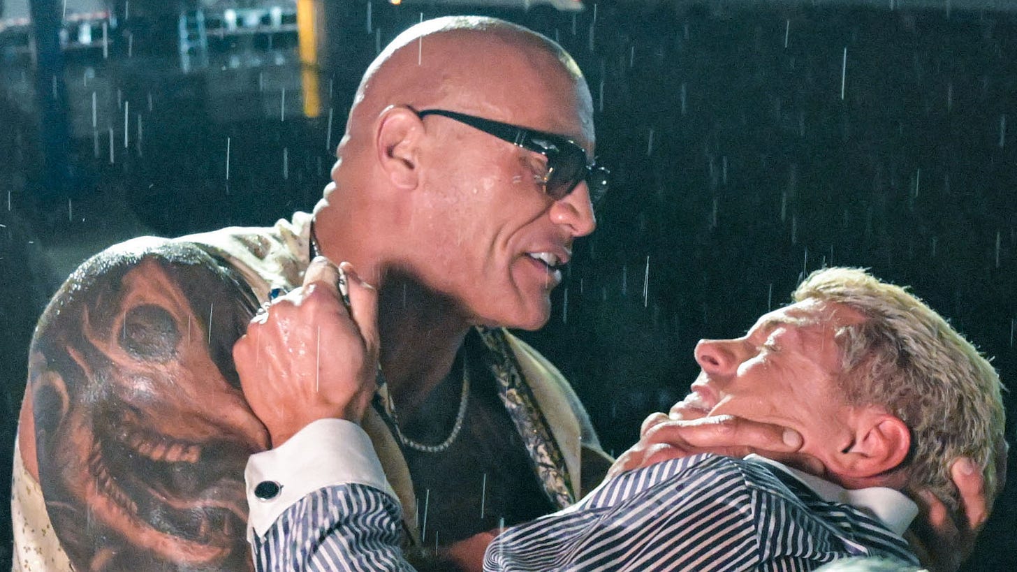 The Rock mercilessly beat Cody Rhodes in the rain on a recent RAW episode
