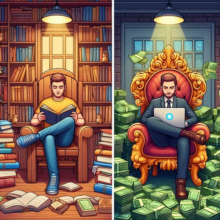 AI generated image of stacking knowledge vs stacking results