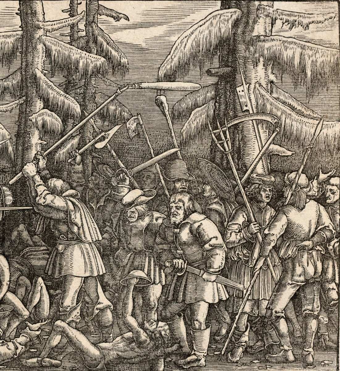 battle peasants german etching