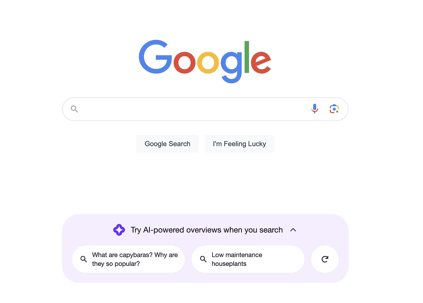 Google search page with SGE at the bottom