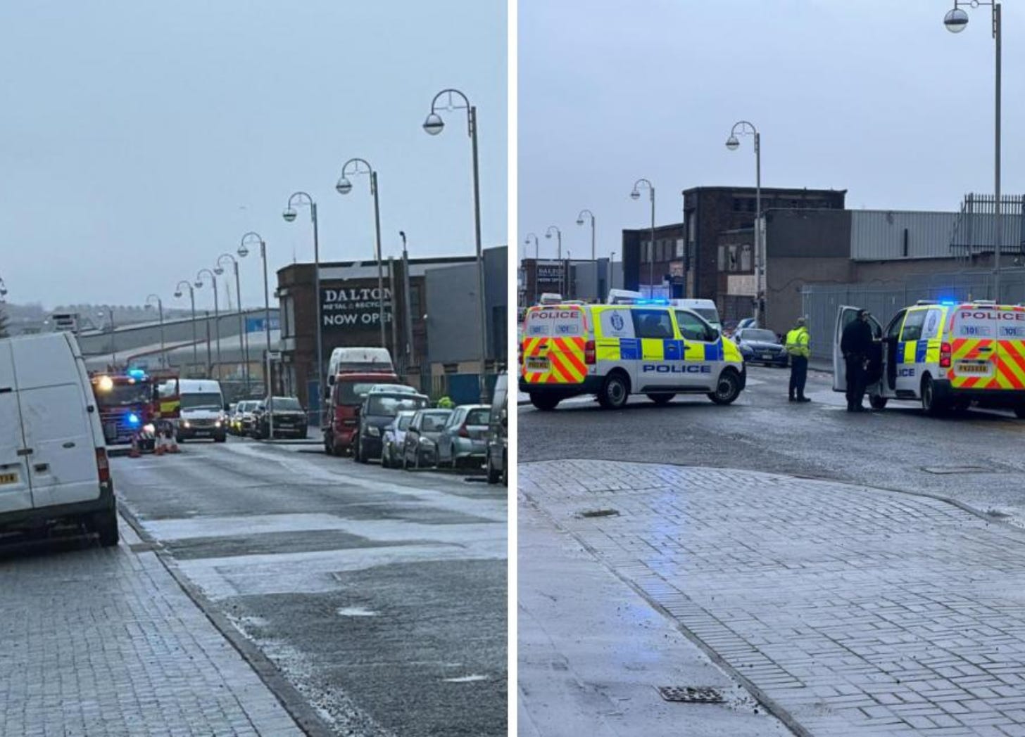 Emergency services on Helen Street.