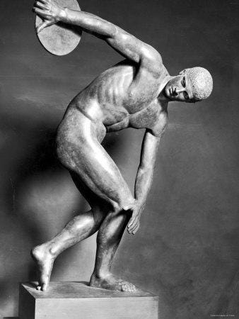 Sculpture of Greek Athlete Holding the Discus' Photographic Print |  AllPosters.com