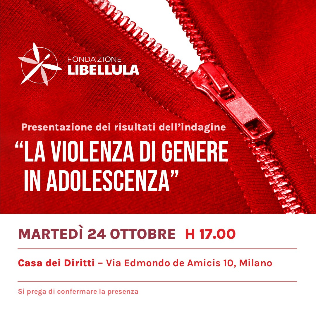 Presentazione dei risultati dell'indagine "La violenza di genere in adolescenza", martedì 24 ottobre ore 17 Casa dei Diritti Milano
