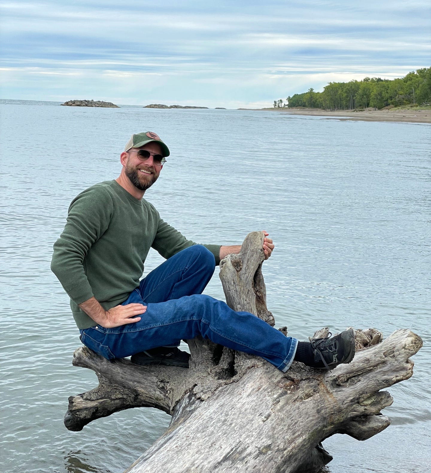 James D Witmer hanging out over Lake Erie. 