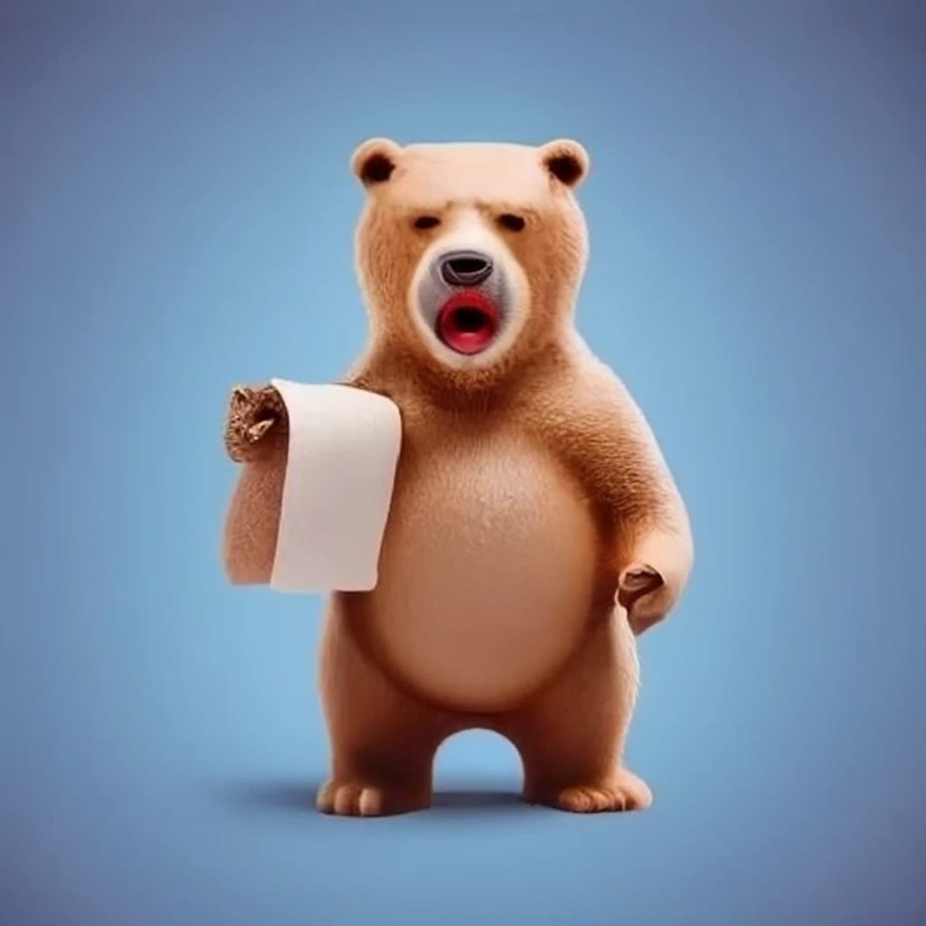bears with toilet paper